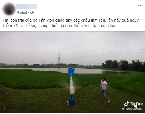 Con trai bà Tân Vlog lại gây phẫn nộ khi rủ rê mọi người chế tạo tên lửa nước bằng cách sang chiết gas, bị dân mạng gạch đá không tiếc tay - Ảnh 8.