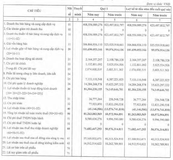 Viconship (VSC) lãi sau thuế gần 72 tỷ đồng quý 1, tăng 42% cùng kỳ - Ảnh 1.