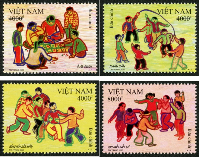 Ấn tượng bộ tem bưu chính về những trò chơi dân gian Việt Nam - Ảnh 1.