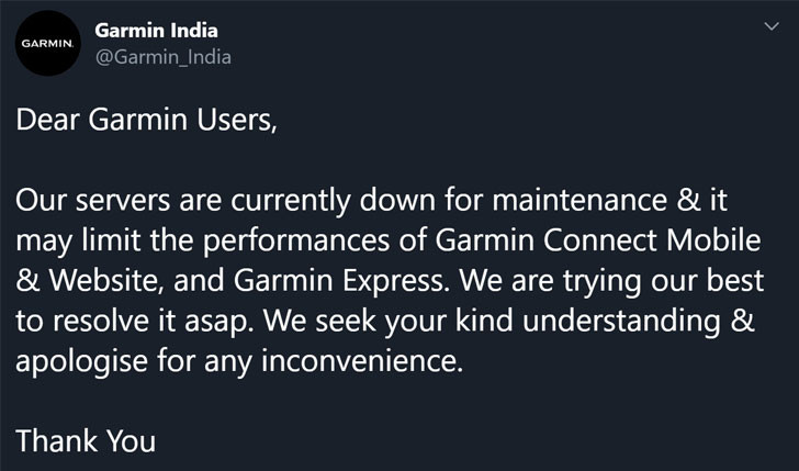 Garmin ngừng cung cấp dịch vụ trên toàn cầu do bị tấn công mạng - Ảnh 2.
