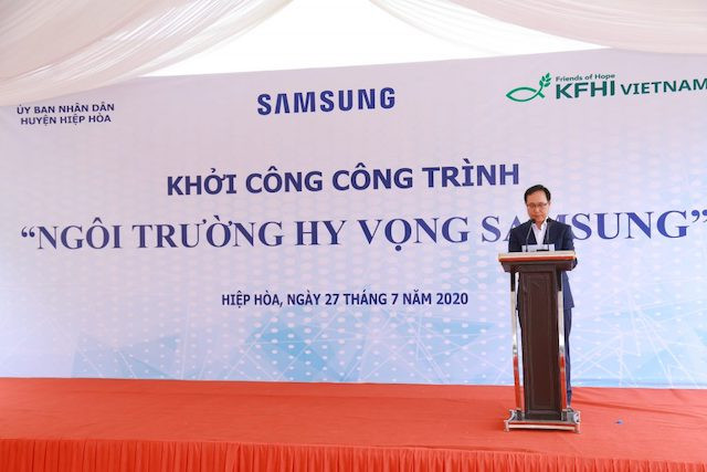 Ngôi trường Hy vọng Samsung thứ 3 được khởi công tại Bắc Giang  - Ảnh 1.