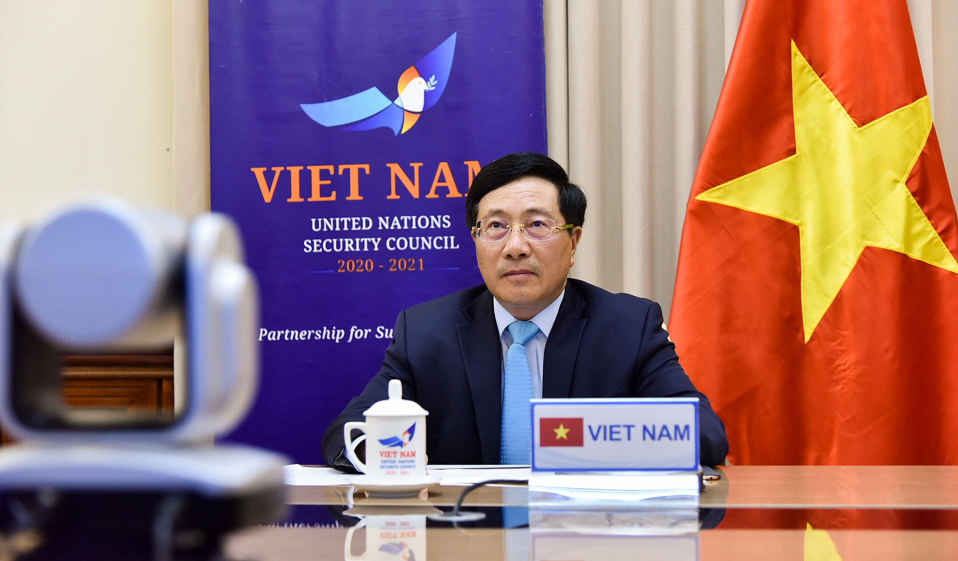 Phó Thủ tướng, Bộ trưởng Ngoại giao Phạm Bình Minh tham dự Phiên thảo luận mở Cấp cao trực tuyến của Hội đồng Bảo an Liên hợp quốc - Ảnh 2.