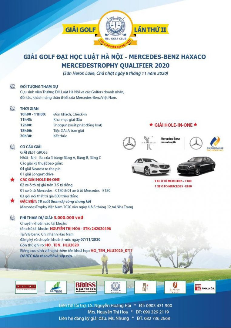 CLB Golf Đại học Luật Hà Nội tổ chức giải golf kết hợp vòng loại Mercedes Benz Trophy 2020. - Ảnh 1.