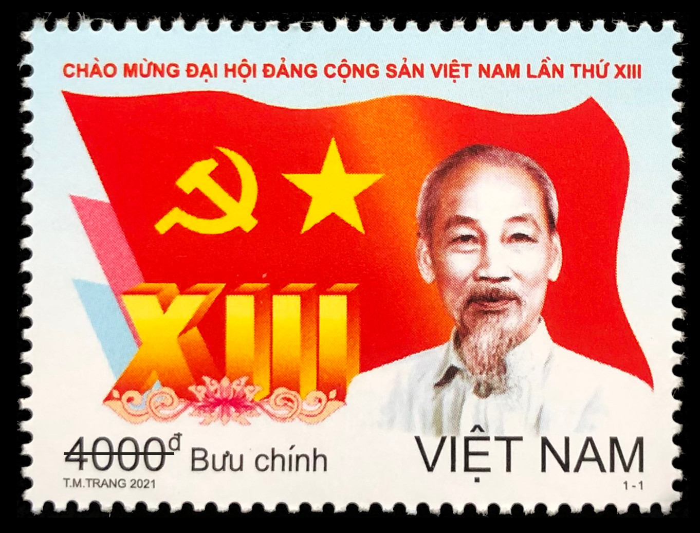 Phát hành đặc biệt bộ tem bưu chính chào mừng Đại hội Đảng lần thứ XIII - Ảnh 3.