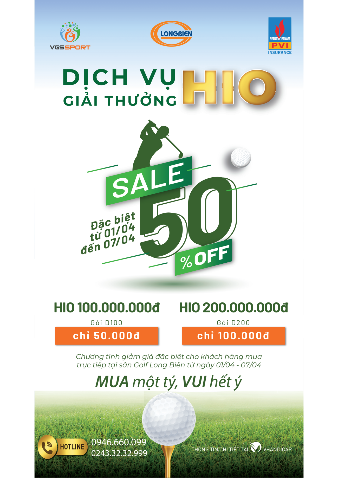 VGS Sport mở gian hàng bán trực tiếp gói Dịch vụ giải thưởng HIO tại sân golf Long Biên - Ảnh 1.