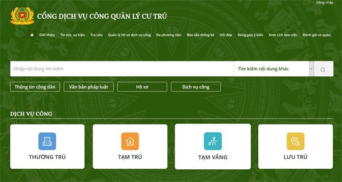 Triển khai cung cấp dịch vụ công trực tuyến về cư trú trên Cổng dịch vụ công quốc gia về dân cư