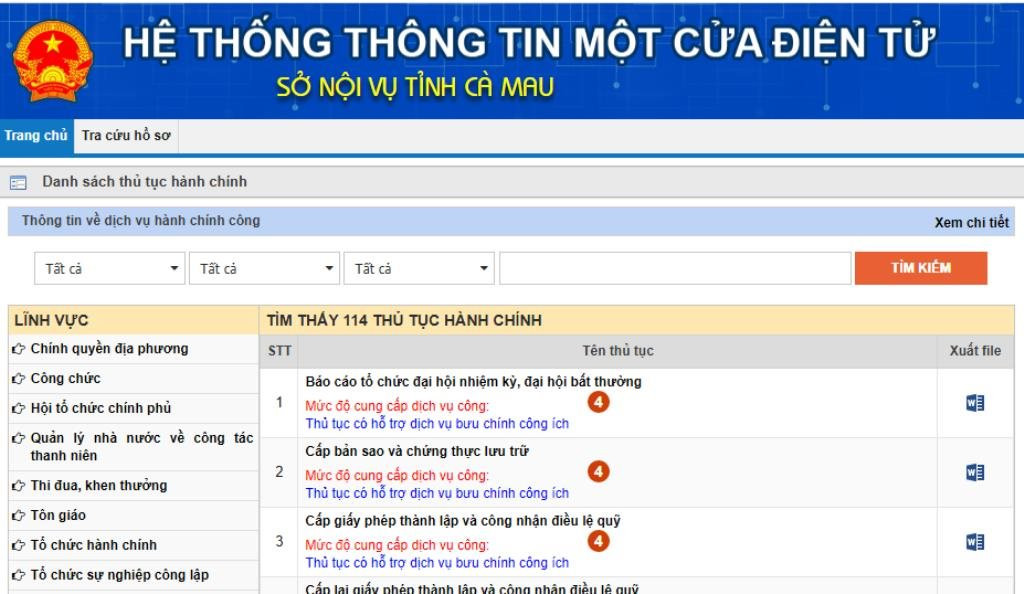 Sở Nội vụ chỉ tiếp nhận thủ tục hành chính trên môi trường mạng
