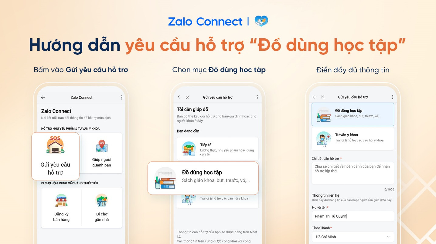 Hỗ trợ đồ dùng học tập cho học sinh qua Zalo Connect - Ảnh 2.