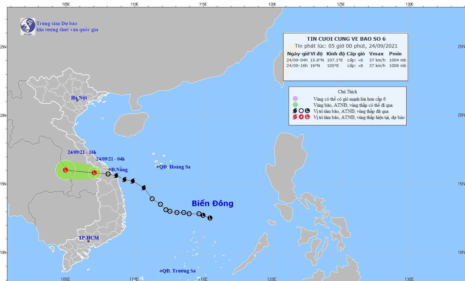Bão số 6 suy yếu thành áp thấp nhiệt đới vào các tỉnh từ Thừa Thiên Huế đến Quảng Nam - Ảnh 1.