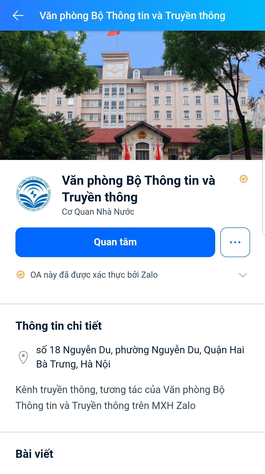 nhieu thong tin huu ich tren tai khoan zalo cua van phong bo thong tin va truyen thong hinh 1