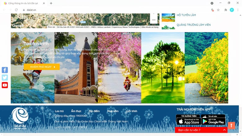 Giao diện Cổng thông tin Du lịch với hơn 14 lượt truy cập