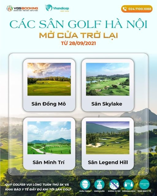 Các sân golf, sân tập ở Hà Nội đồng loạt mở cửa trở lại - Ảnh 1.
