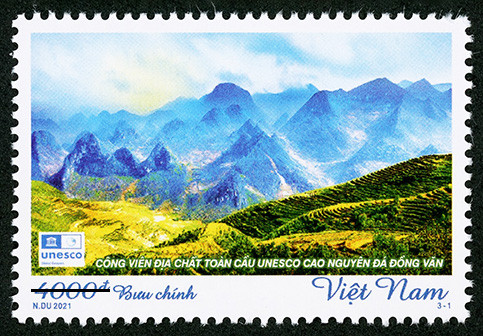 Bộ tem giới thiệu vẻ đẹp của 03 Công viên địa chất toàn cầu UNESCO tại Việt Nam - Ảnh 1.