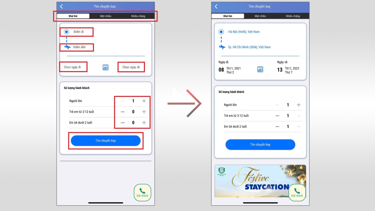 Hướng dẫn chi tiết cách đặt vé máy bay trên app vHandicap - Ảnh 3.