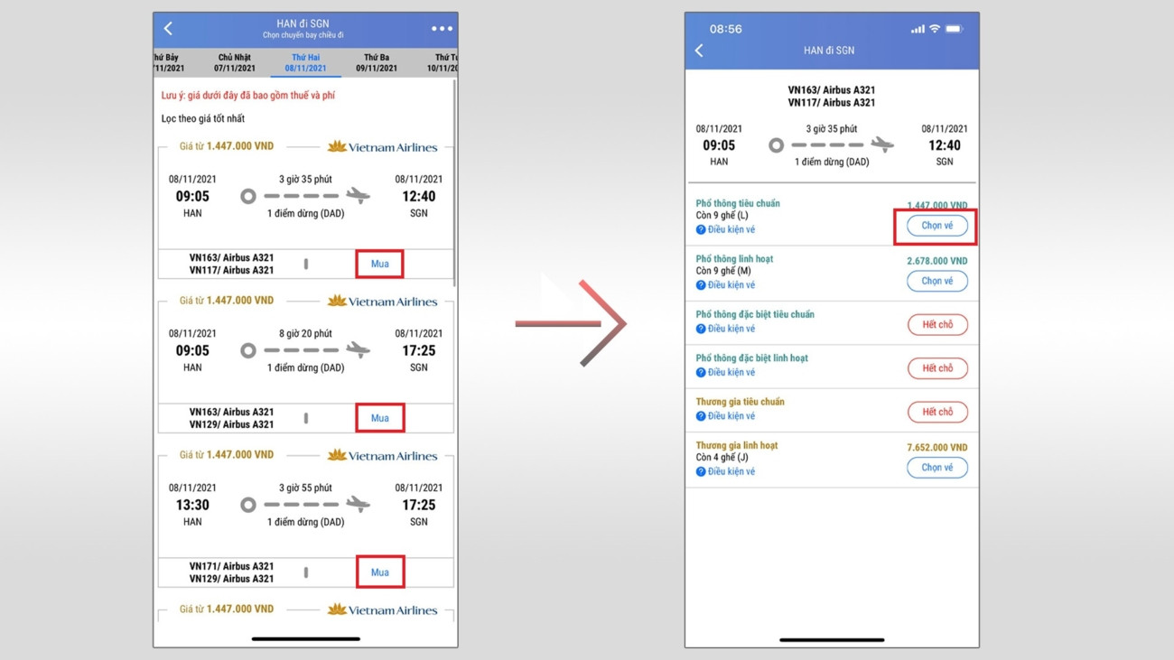 Hướng dẫn chi tiết cách đặt vé máy bay trên app vHandicap - Ảnh 4.