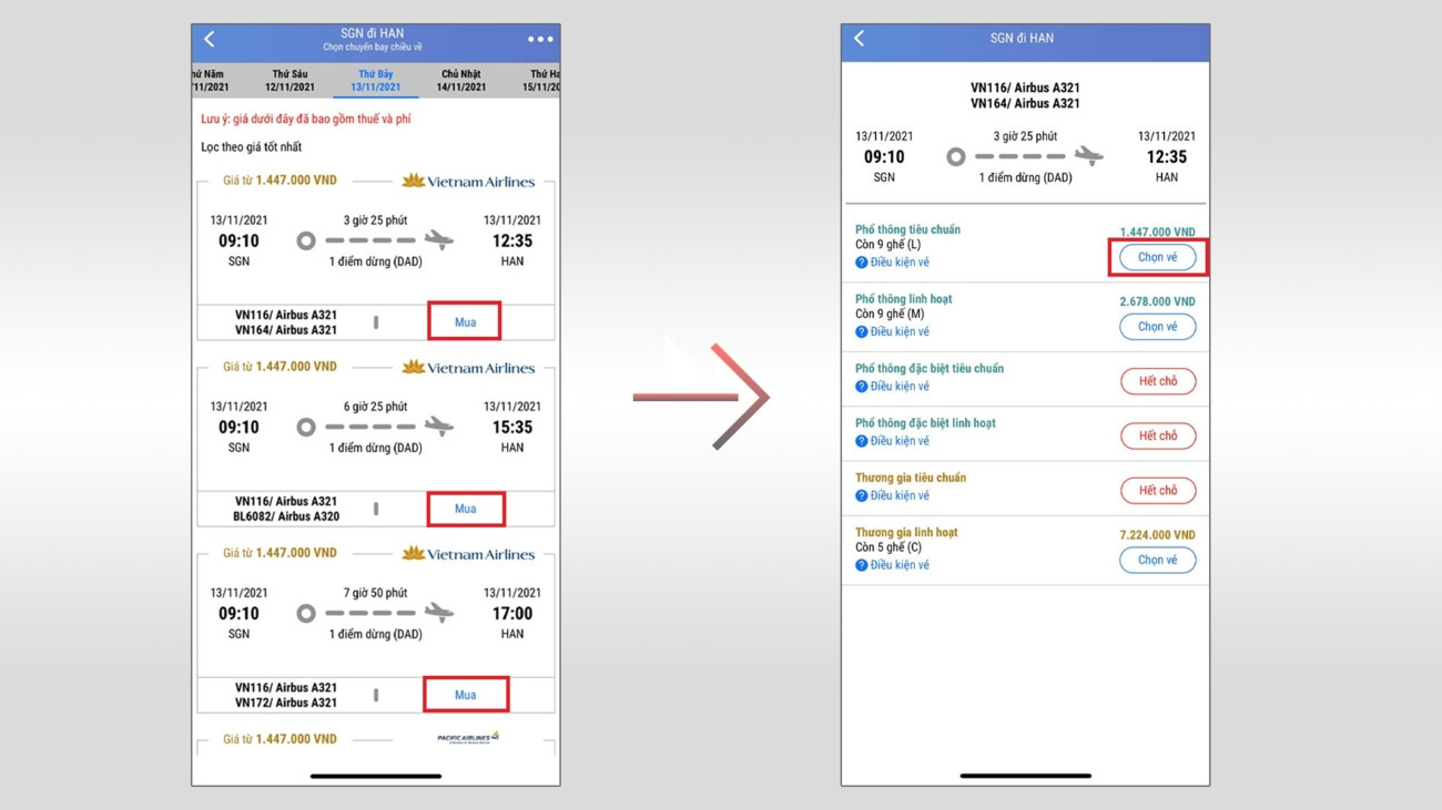 Hướng dẫn chi tiết cách đặt vé máy bay trên app vHandicap - Ảnh 5.