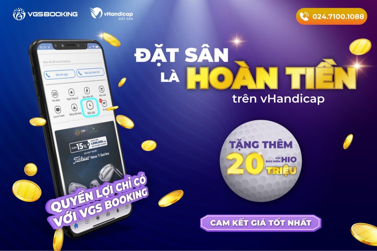Golfer Nguyễn Văn Hưng trúng 100 triệu đồng khi đặt sân qua VGS Booking - Ảnh 2.