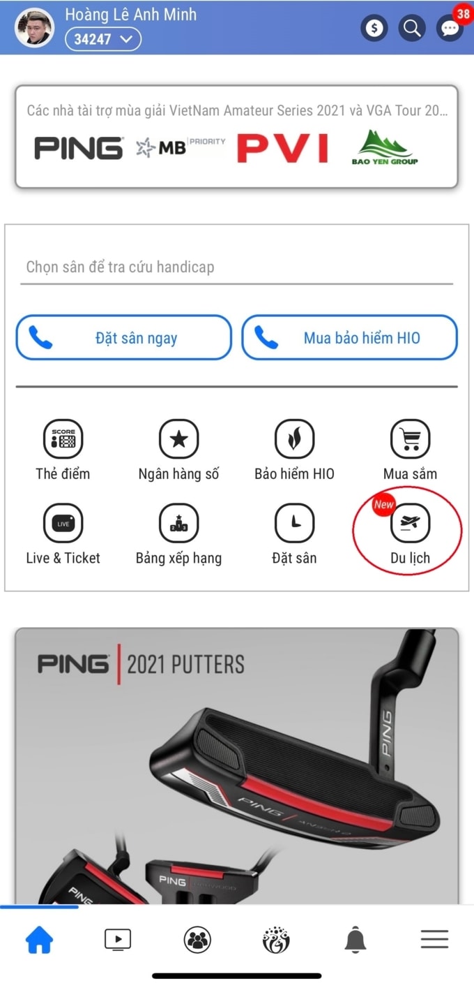 Cách lựa chọn Tour Golf trên app vHandicap - Ảnh 2.