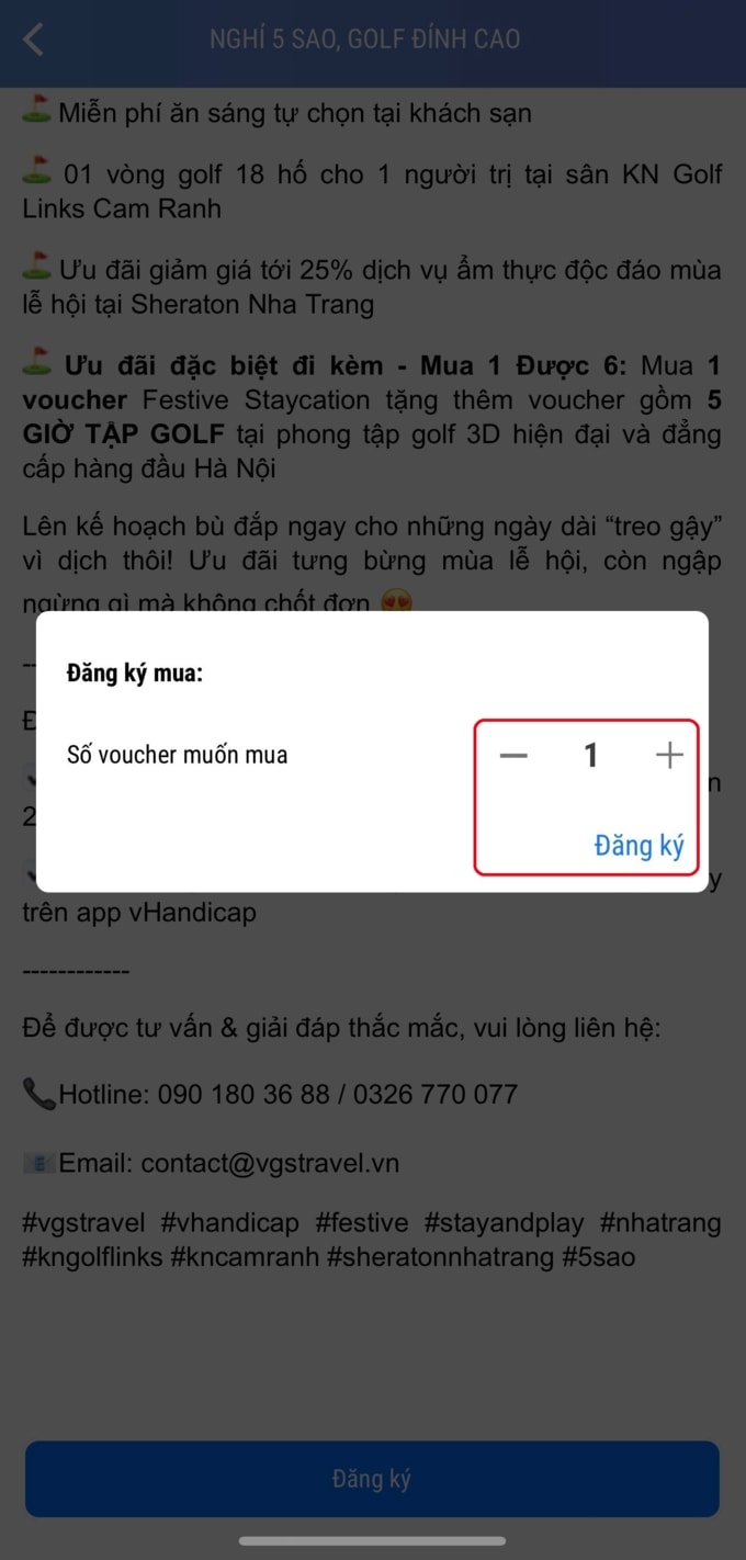 Cách lựa chọn mua voucher trên app vHandicap - Ảnh 6.