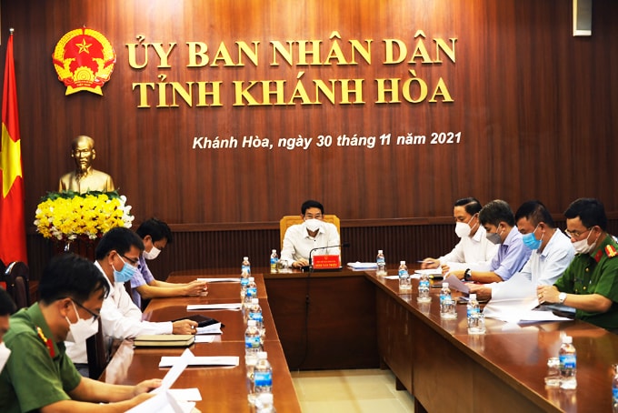 Quang cảnh tại điểm cầu Khánh Hòa.