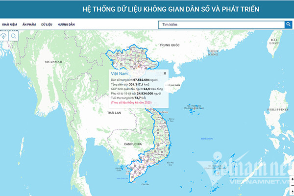 Số hóa bản đồ Việt Nam với các dữ liệu thống kê về dân số, xã hội - Ảnh 2.
