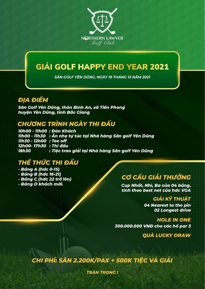 CLB Golf Luật sư miền Bắc tổ chức giải golf cuối năm - Happy End Year 2021 - Ảnh 1.