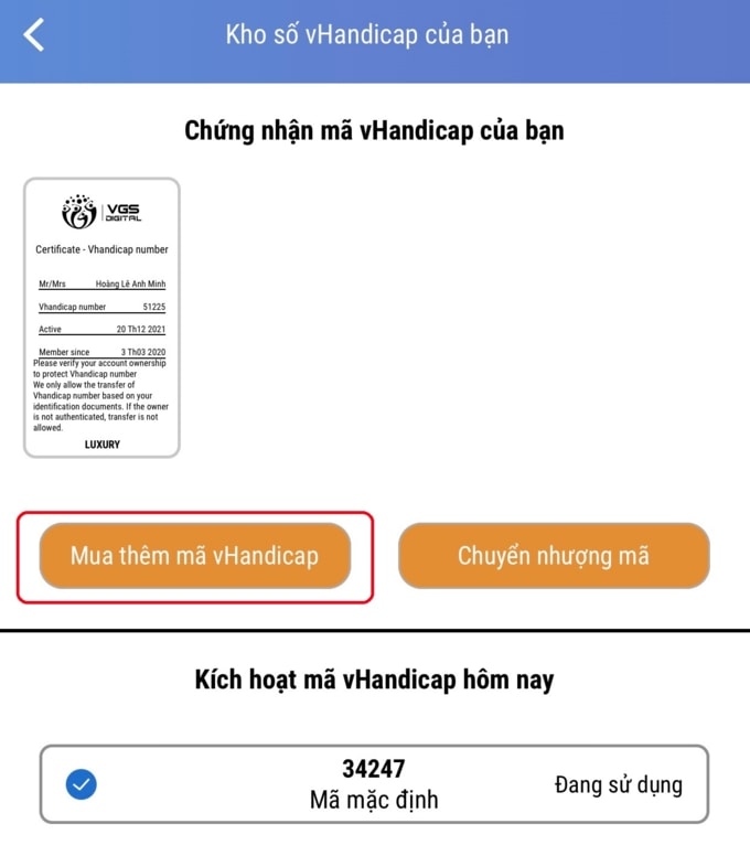 Hướng dẫn cách mua mã VGA mới trên vHandicap - Ảnh 2.