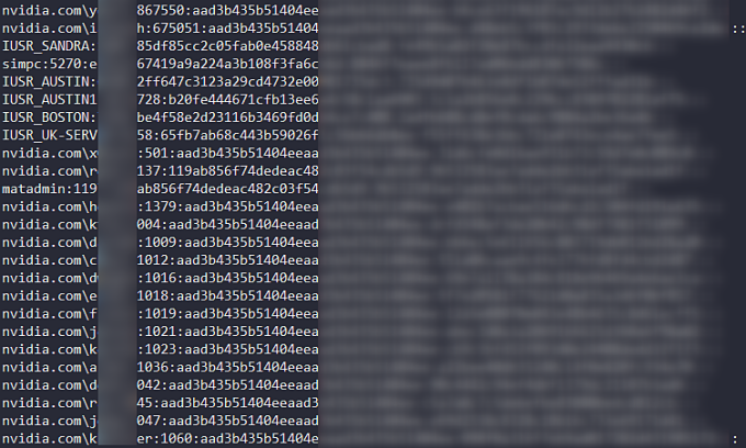 Một phần dữ liệu mà Lapsus$ tuyên bố chiếm được từ Nvidia. Ảnh: S0ufi4n3