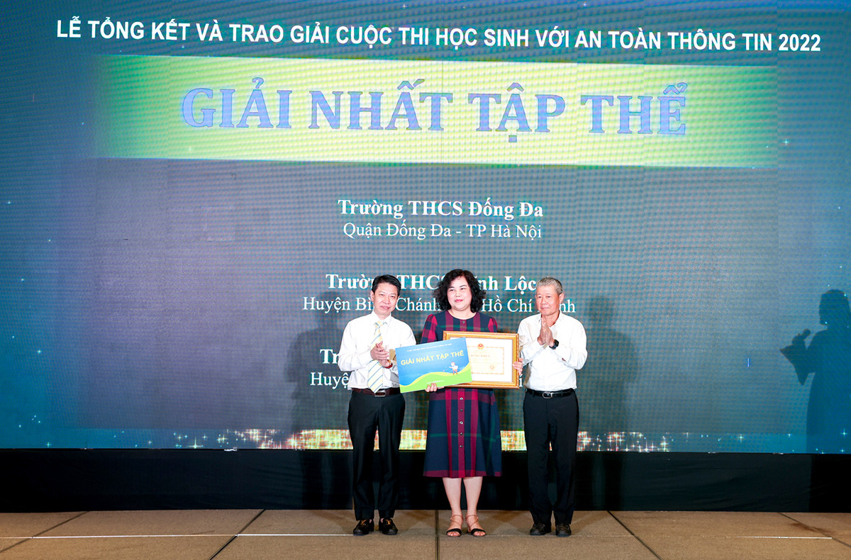 3 học sinh, 3 trường THCS nhận giải Nhất cuộc thi học sinh với ATTT 2022 - Ảnh 2.