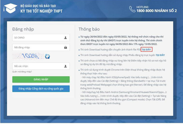 Các bước để thí sinh đăng ký trực tuyến dự thi tốt nghiệp THPT năm 2022