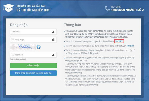 Các bước để thí sinh đăng ký trực tuyến dự thi tốt nghiệp THPT năm 2022
