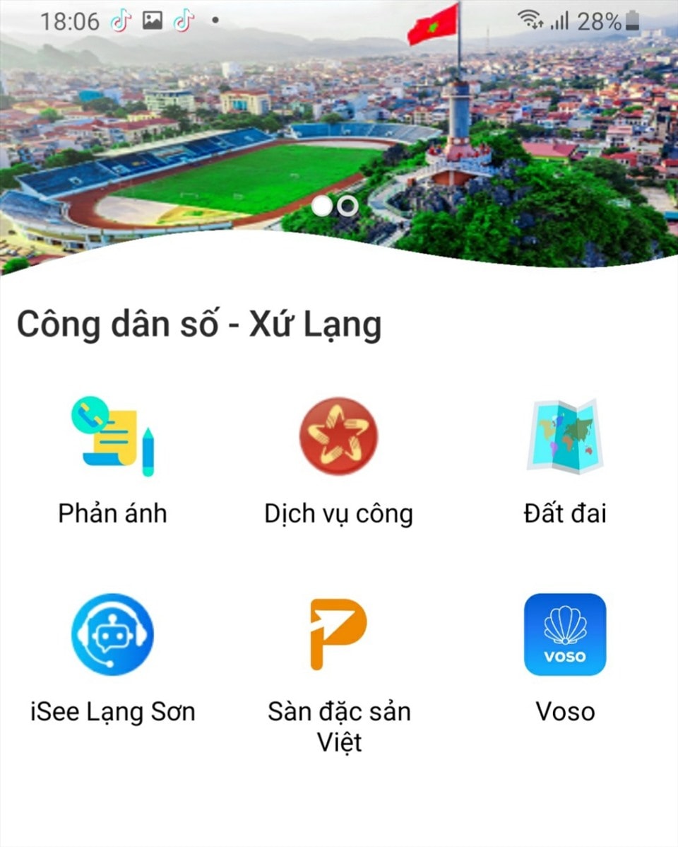 Giao diện nền tảng công dân số xứ Lạng. Ảnh chụp màn hình.