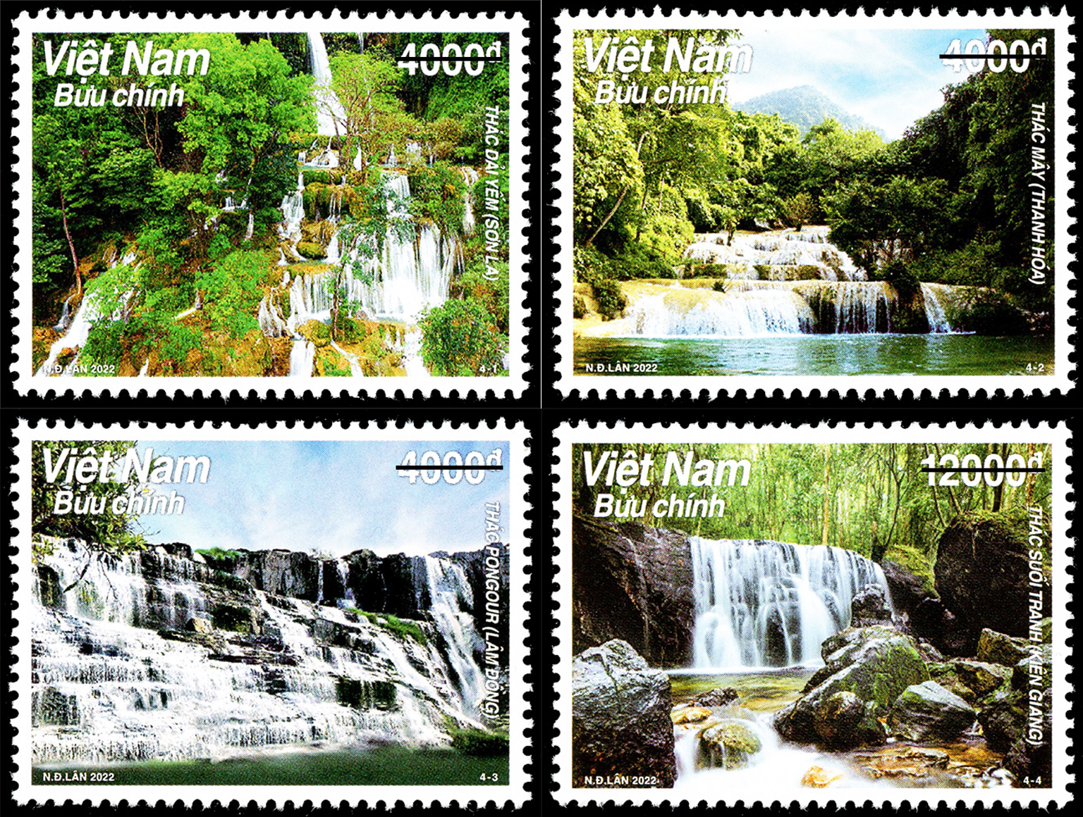 Vẻ đẹp thác nước Việt Nam trên tem bưu chính