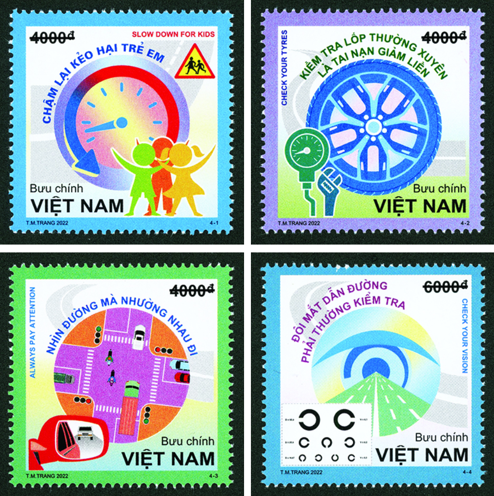 4 thông điệp của bộ tem bưu chính thứ 3 về an toàn giao thông - Ảnh 1.