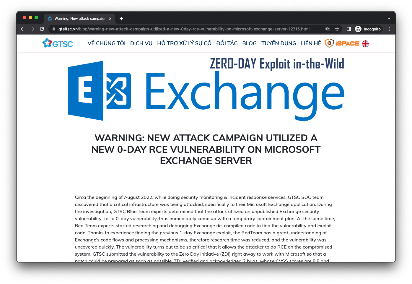 Cảnh báo lỗi Zero-Day trong Microsoft Exchange - ảnh 1