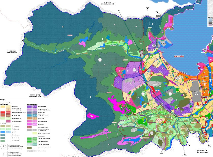 Bản đồ quy hoạch sử dụng đất huyện Hòa Vang theo bản đồ quy hoạch sử dụng đất và phân khu chức năng đến năm 2030 (Nguồn hoavang.danang.gov)