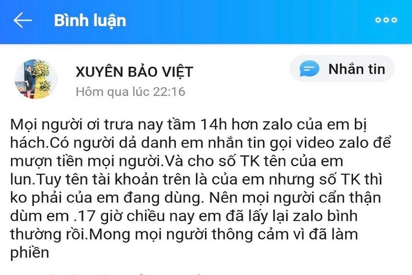 Hacker tấn công zalo, nhiều người ở Cà Mau mất tiền trăm triệu ảnh 2