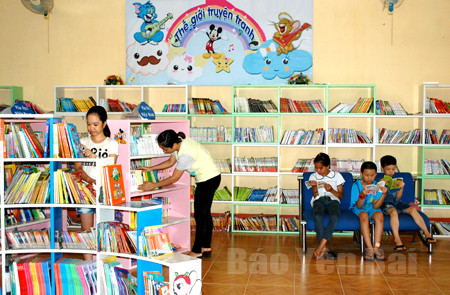Phòng đọc thiếu nhi tại Thư viện tỉnh Yên Bái. Ảnh: Báo Yên Bái