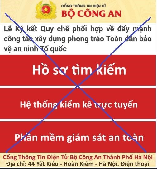 Cảnh báo trang mạng giả mạo, sử dụng hình ảnh, biểu tượng của công an