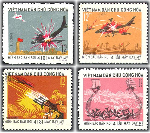 Bộ tem kỷ niệm 50 năm Trận chiến 12 ngày đêm 