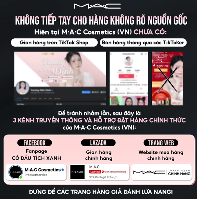 Các thương hiệu mỹ phẩm đình đám lên tiếng cảnh báo về việc mua hàng giả, hàng không rõ nguồn gốc.