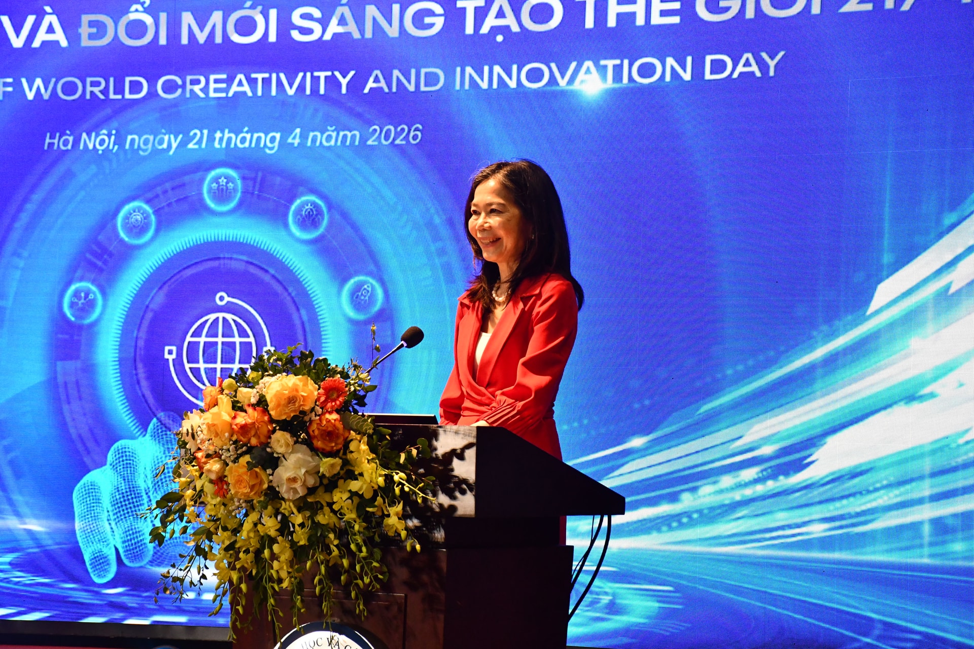 Bà Pauline Tamesis, Điều phối viên thường trú Liên Hợp Quốc tại Việt Nam, phát biểu chào mừng.