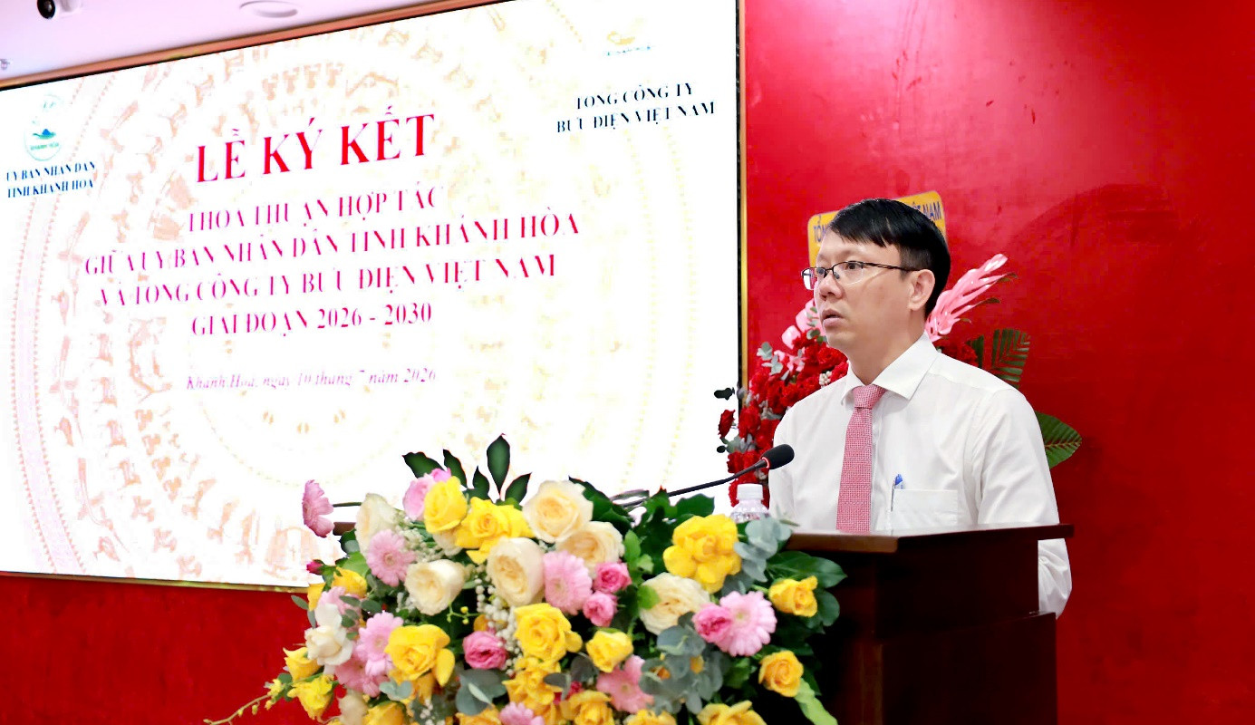  Ông Nguyễn Thanh Hà - Tỉnh ủy viên, Phó Chủ tịch UBND tỉnh Khánh Hòa – phát biểu tại buổi Lễ