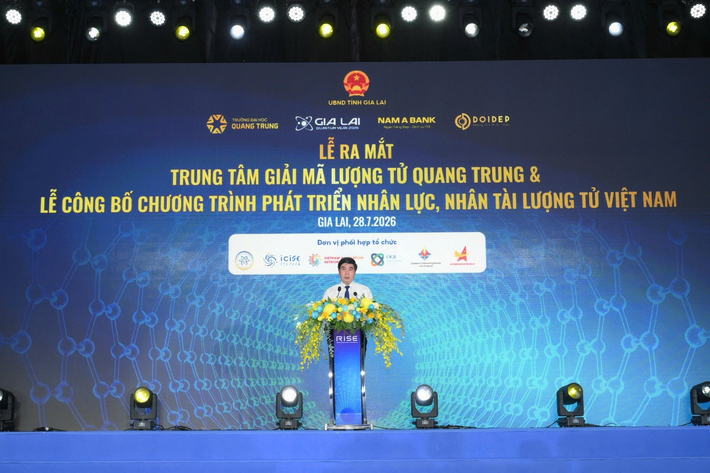 Phó Chủ tịch UBND tỉnh Gia Lai Lâm Hải Giang phát biểu tại buổi Lễ.