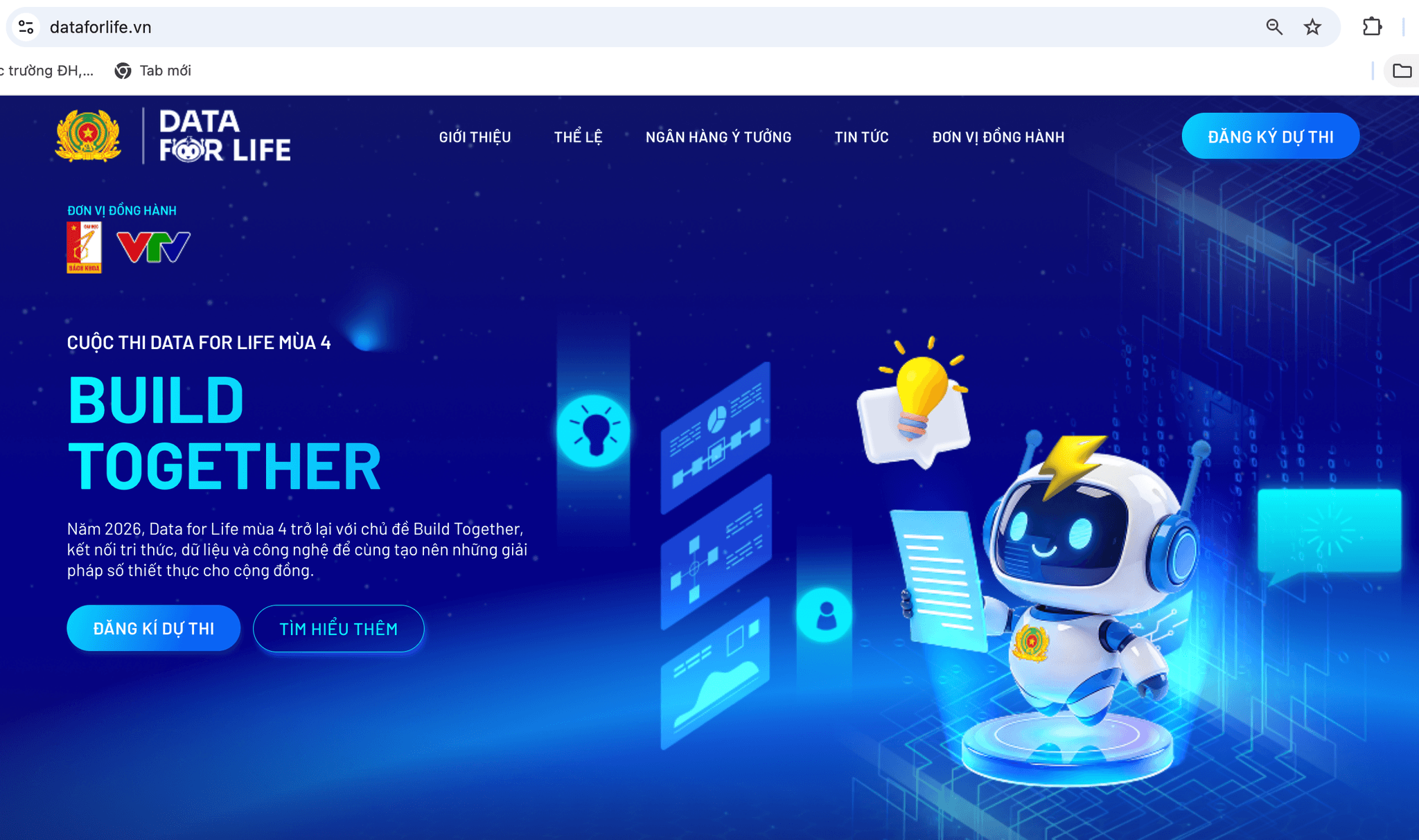 Trang web của cuộc thi tại địa chỉ: https://dataforlife.vn/.