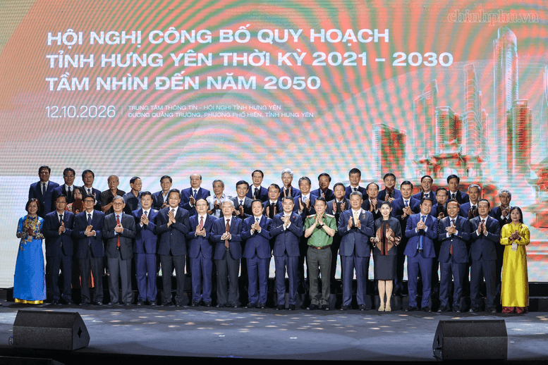 Các đại biểu tại Hội nghị công bố Quy hoạch tỉnh Hưng Yên thời kỳ 2021 - 2030, tầm nhìn đến năm 2050. Ảnh chinhphu.vn.