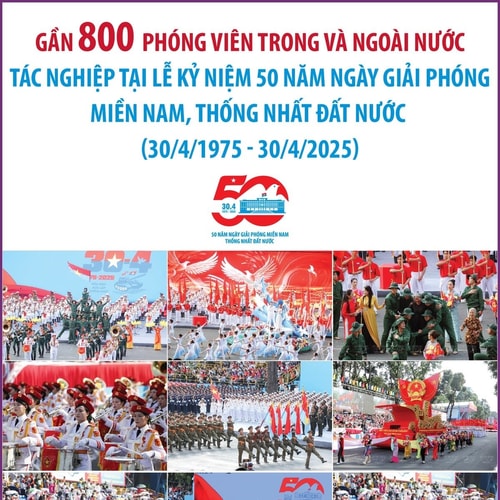Khoảng 800 phóng viên trong và ngoài nước tác nghiệp tại Đại lễ 30/4
