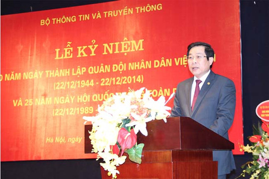  Diễn văn Kỷ niệm 70 năm Ngày thành lập Quân đội nhân dân Việt Nam và 25 năm Ngày hội quốc phòng toàn dân của Bộ trưởng Nguyễn Bắc Son 