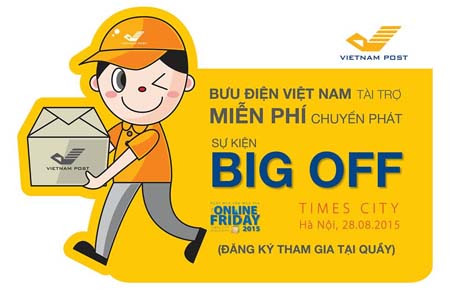  Bưu điện Việt Nam: Miễn phí chuyển phát tại sự kiện Big Off trong Ngày mua sắm trực tuyến mùa thu 2015 