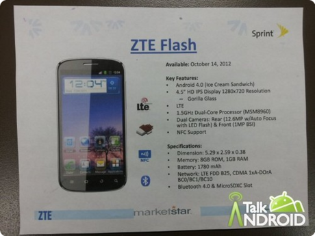  Điện thoại ZTE Flash sắp được tung ra thị trường 